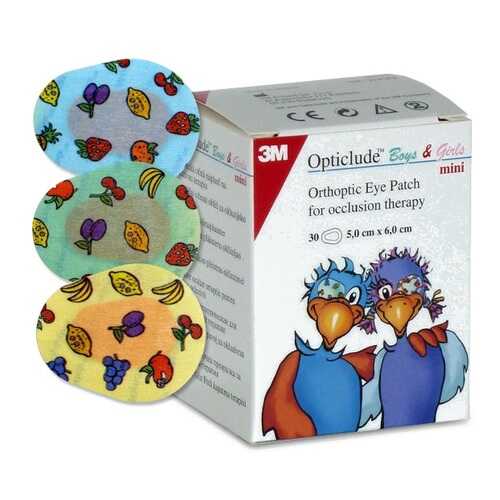 Пластырь 3M Opticlude глазной 5,0 ? 6,2 см цветной 30 шт. 2537PE Mini в Фармаимпекс