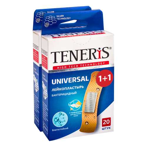 Пластыри TENERIS UNIVERSAL бактерицидные с ионами серебра 20+20 шт. в Фармаимпекс