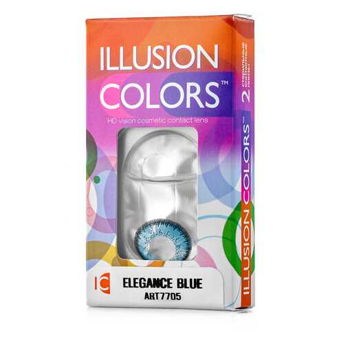 Контактные линзы ILLUSION colors Elegance 2 линзы -1.0D blue синий в Фармаимпекс