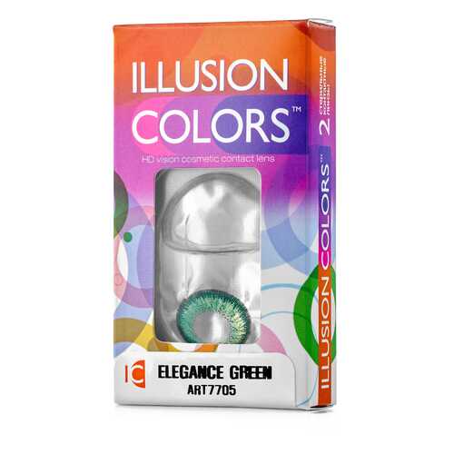 Контактные линзы ILLUSION colors Elegance 2 линзы -1.0D green зеленый в Фармаимпекс