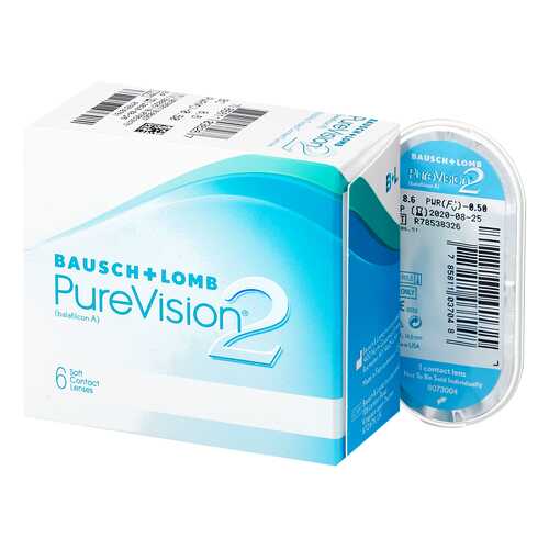 Контактные линзы PureVision 2 6 линз -10,00 в Фармаимпекс