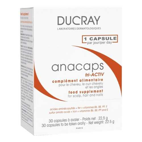 Для волос и кожи головы Ducray Аnacaps Tri-Activ Food Supplement 30 капсул в Фармаимпекс
